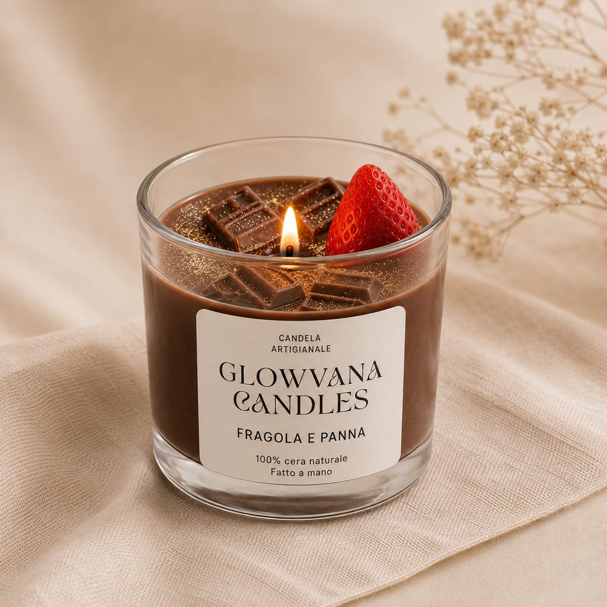 Candela Fragola e Panna Artigianale - GLOWVANA