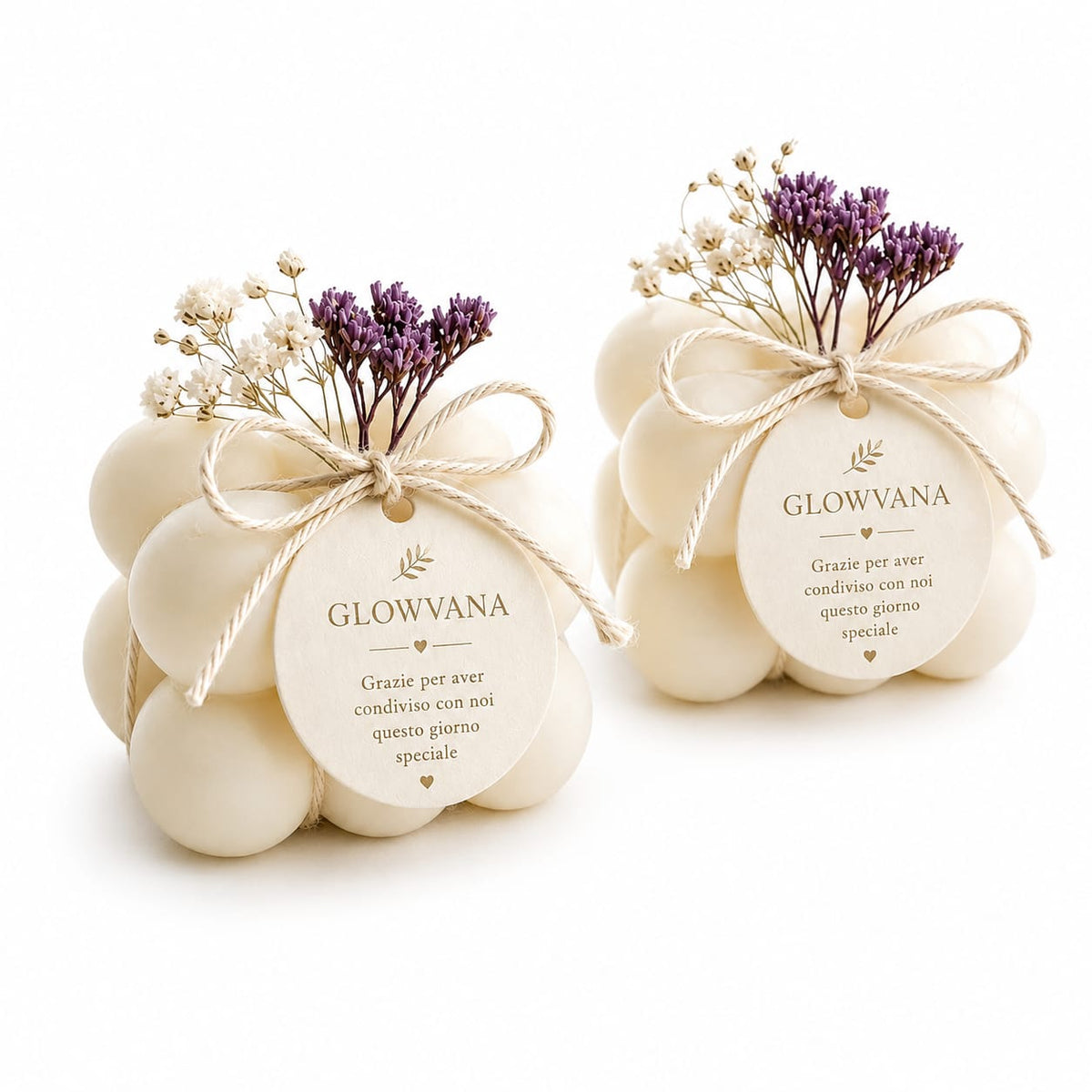 Bomboniera Candela Bubble - Personalizzabile / GLOWVANA