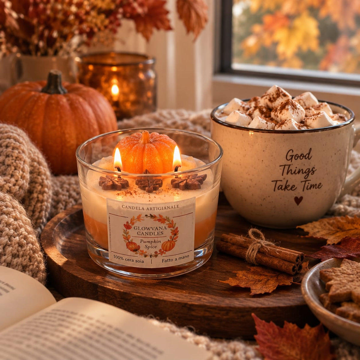 Candela Pumpkin Spice Artigianale - GLOWVANA