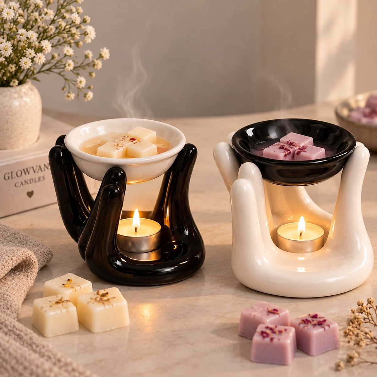 Bruciatore per Wax Melts in Ceramica - Desing Mani / GLOWVANA