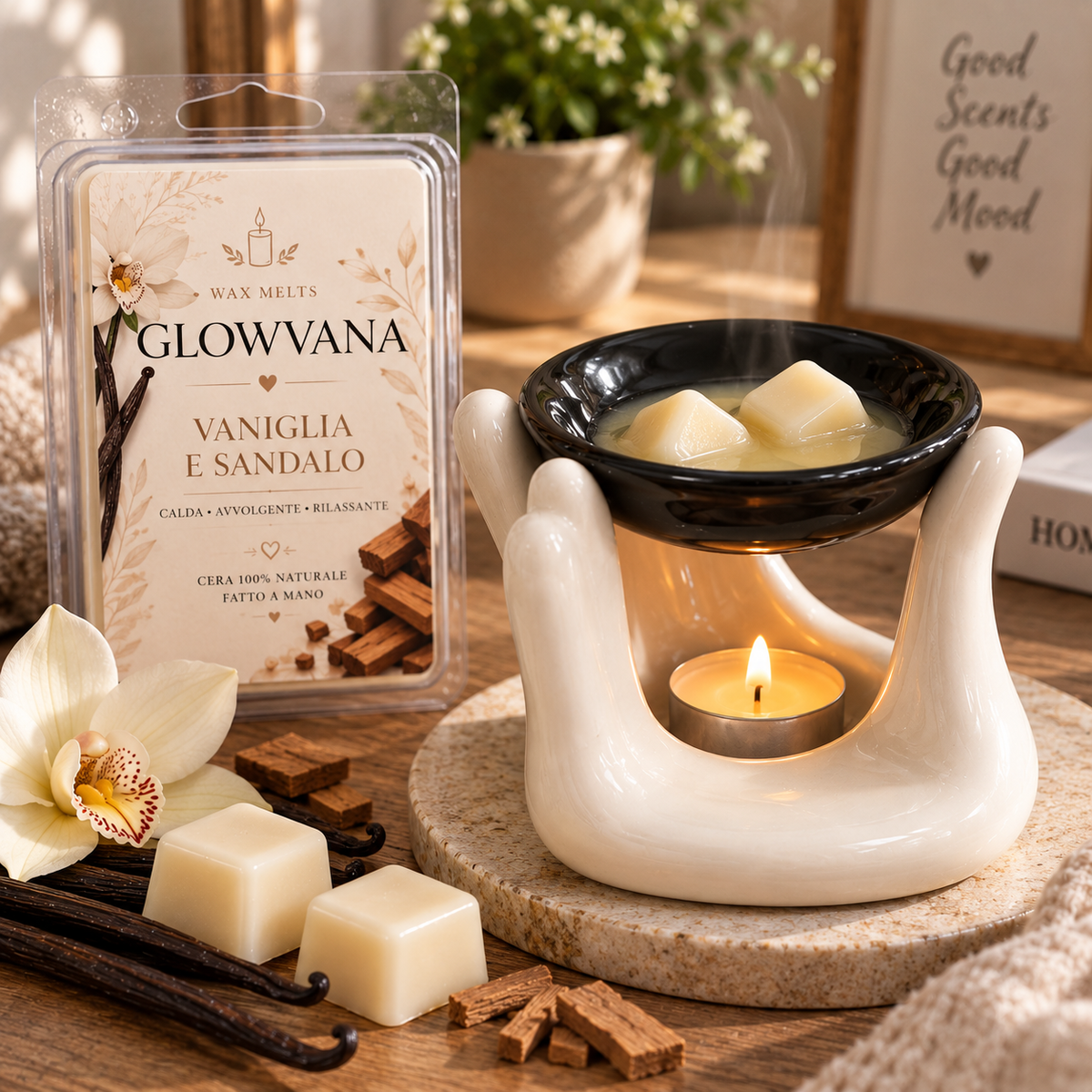 Wax Melts Vaniglia e Sandalo – 87 g | Glowvana