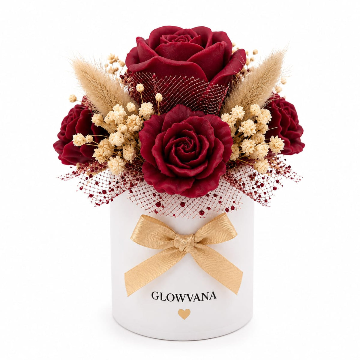 Mini Bouquet di Fiore in Cera Rosa/ GLOWVANA